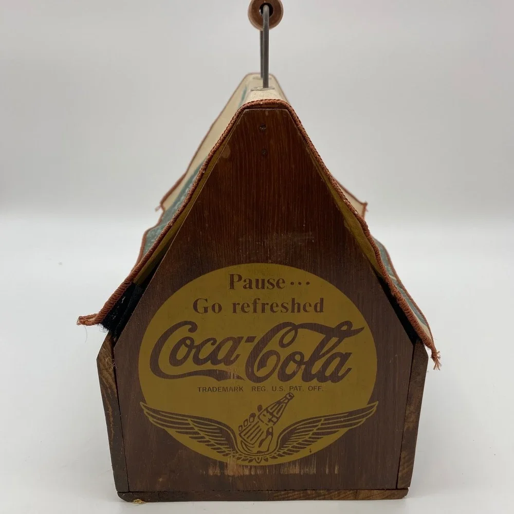 Coca-Cola Wooden Storage Crate Canvas Lid Brown Vintage Style Rustic Carrier
